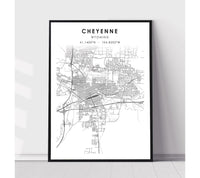 
              Cheyenne, Wyoming Scandinavian Map Prin
            