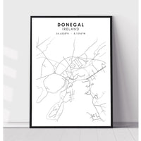 Donegal, Ireland Scandinavian Style Map Print 