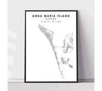 
              Anna Maria Island, Florida Scandinavian Map Print 
            
