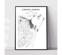 
              Corpus Christi, Texas Scandinavian Map Print 
            