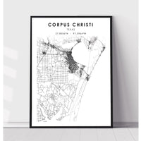 Corpus Christi, Texas Scandinavian Map Print 