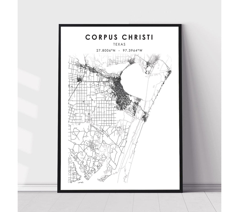 Corpus Christi, Texas Scandinavian Map Print 