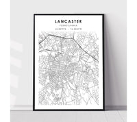 
              Lancaster, Pennsylvania Scandinavian Map Print 
            