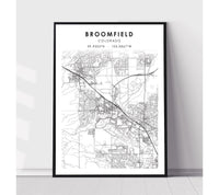 
              Broomfield, Colorado Scandinavian Map Print 
            