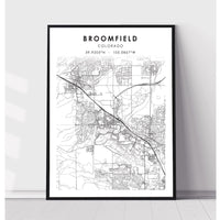 Broomfield, Colorado Scandinavian Map Print 