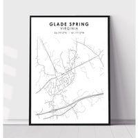 Glade Spring, Virginia Scandinavian Map Print 