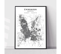 
              Chihuahua, Mexico Scandinavian Style Map Print 
            