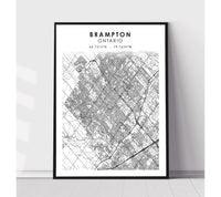 
              Brampton, Ontario Scandinavian Style Map Print 
            