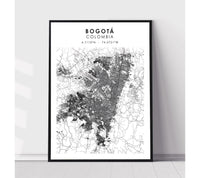 
              Bogota Colombia Scandinavian Map Print 
            
