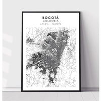 Bogota Colombia Scandinavian Map Print 
