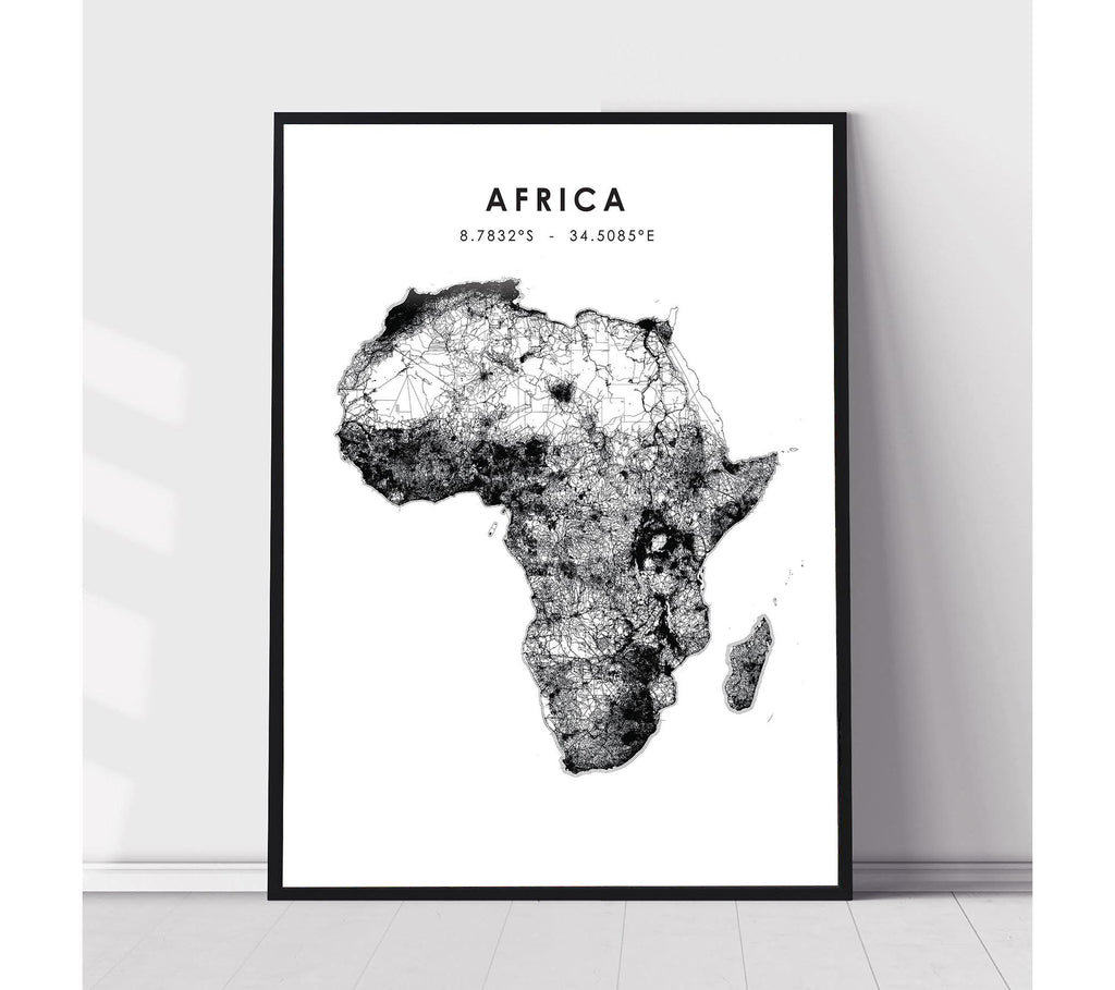 Africa Scandinavian Style Map Print 