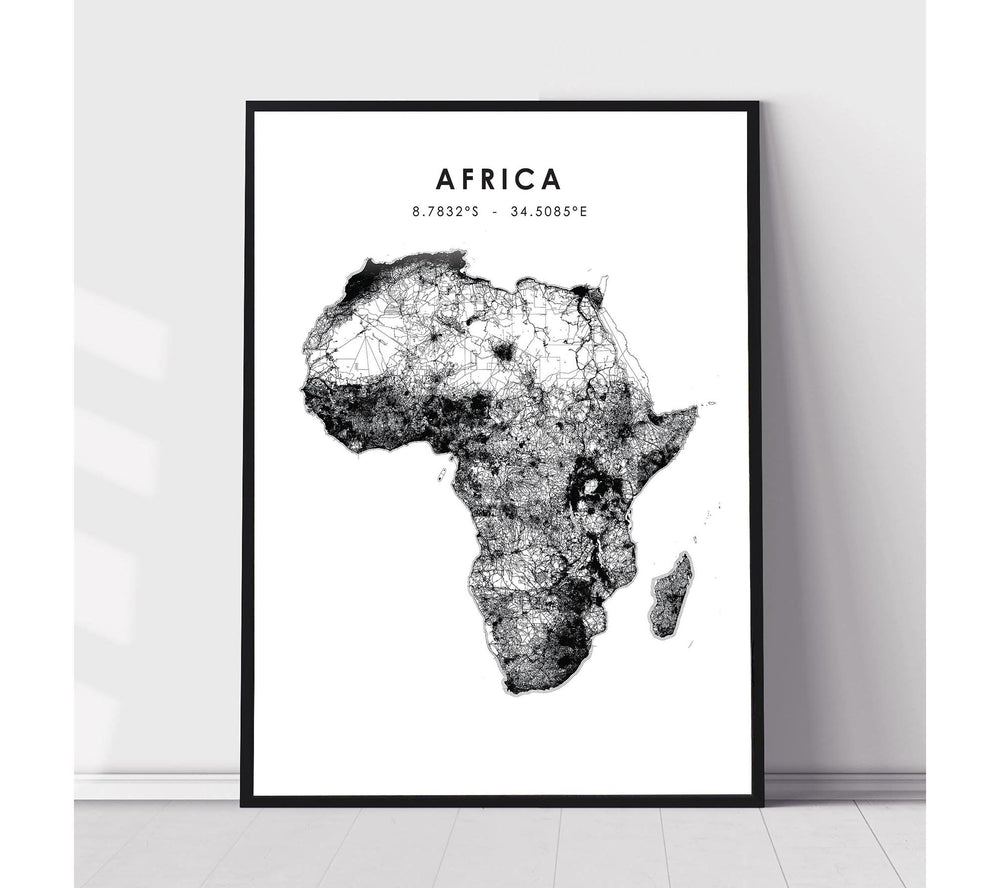Africa Scandinavian Style Map Print 
