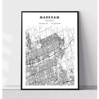 Markham, Ontario Scandinavian Style Map Print 
