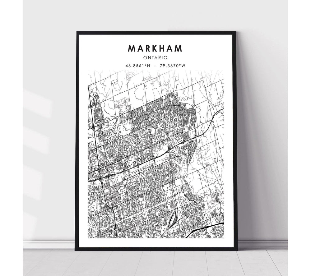 Markham, Ontario Scandinavian Style Map Print 