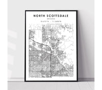 
              North Scottsdale, Arizona Scandinavian Map Print 
            
