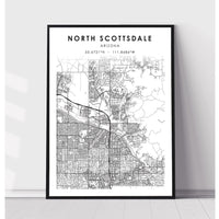 North Scottsdale, Arizona Scandinavian Map Print 
