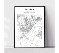 
              Kherson, Ukraine Scandinavian Style Map Print 
            