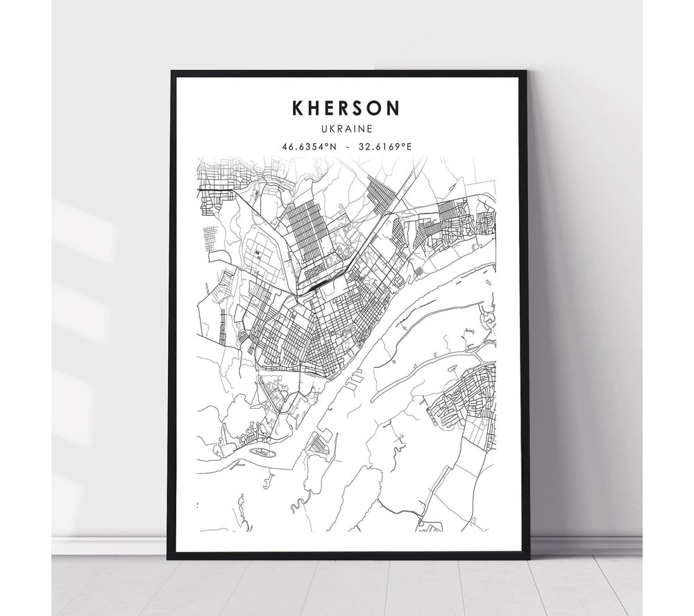 Kherson, Ukraine Scandinavian Style Map Print 