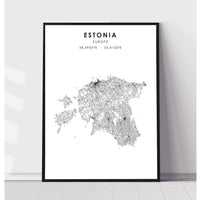 Estonia Scandinavian Style Map Print 