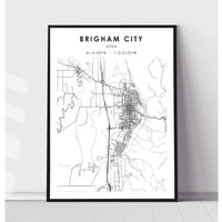 Brigham City, Utah Scandinavian Map Print 
