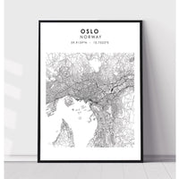 Oslo, Norway Scandinavian Style Map Print 