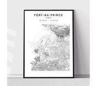 
              Port-au-Prince, Haiti Scandinavian Style Map Print 
            