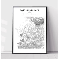 Port-au-Prince, Haiti Scandinavian Style Map Print 