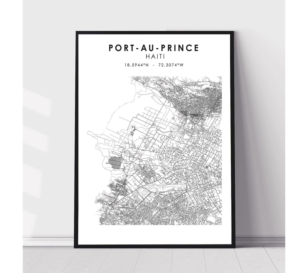 Port-au-Prince, Haiti Scandinavian Style Map Print 