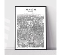 
              Las Vegas, Nevada Scandinavian Map Print 
            