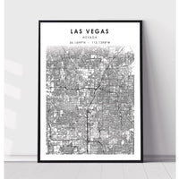 Las Vegas, Nevada Scandinavian Map Print 