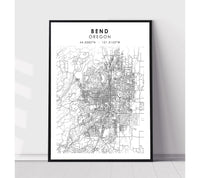 
              Bend, Oregon Scandinavian Map Print 
            