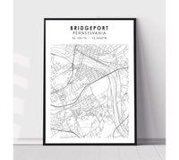 
              Bridgeport, Pennsylvania Scandinavian Map Print 
            