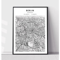 Berlin, Germany Scandinavian Style Map Print 