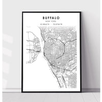 Buffalo, New York Scandinavian Map Print 