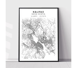 Halifax, Nova Scotia Scandinavian Style Map Print 
