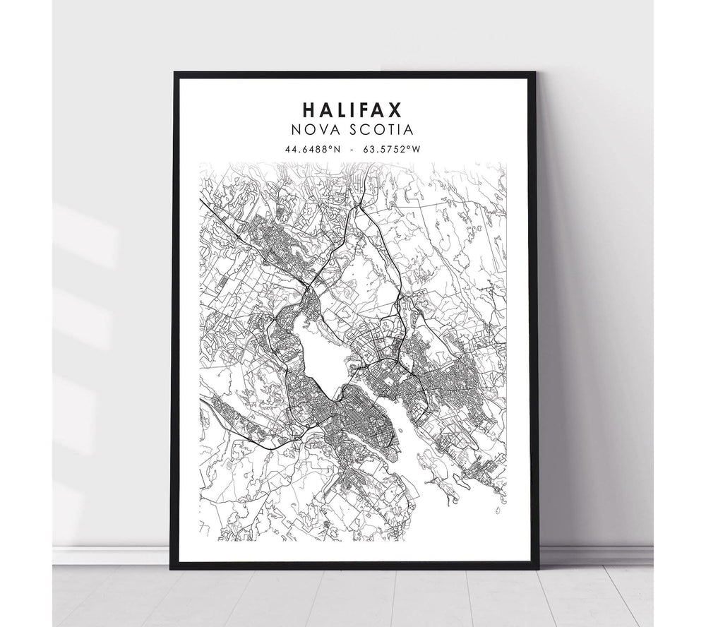 Halifax, Nova Scotia Scandinavian Style Map Print 