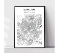 
              Allentown, Pennsylvania Scandinavian Map Print 
            