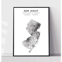 New Jersey, United States Scandinavian Style Map Print 