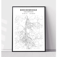 Breckenridge, Colorado Scandinavian Map Print 