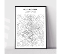 
              Doylestown, Pennsylvania Scandinavian Map Print 
            