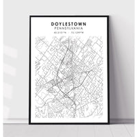 Doylestown, Pennsylvania Scandinavian Map Print 