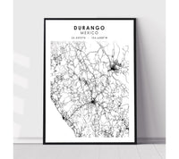 
              Durango, Mexico Scandinavian Style Map Print
            