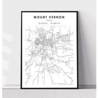 Mount Vernon, Ohio Scandinavian Map Print 