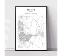 
              Del Rio, Texas Scandinavian Map Print 
            