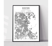 
              Boston, Massachusetts Scandinavian Map Print 
            