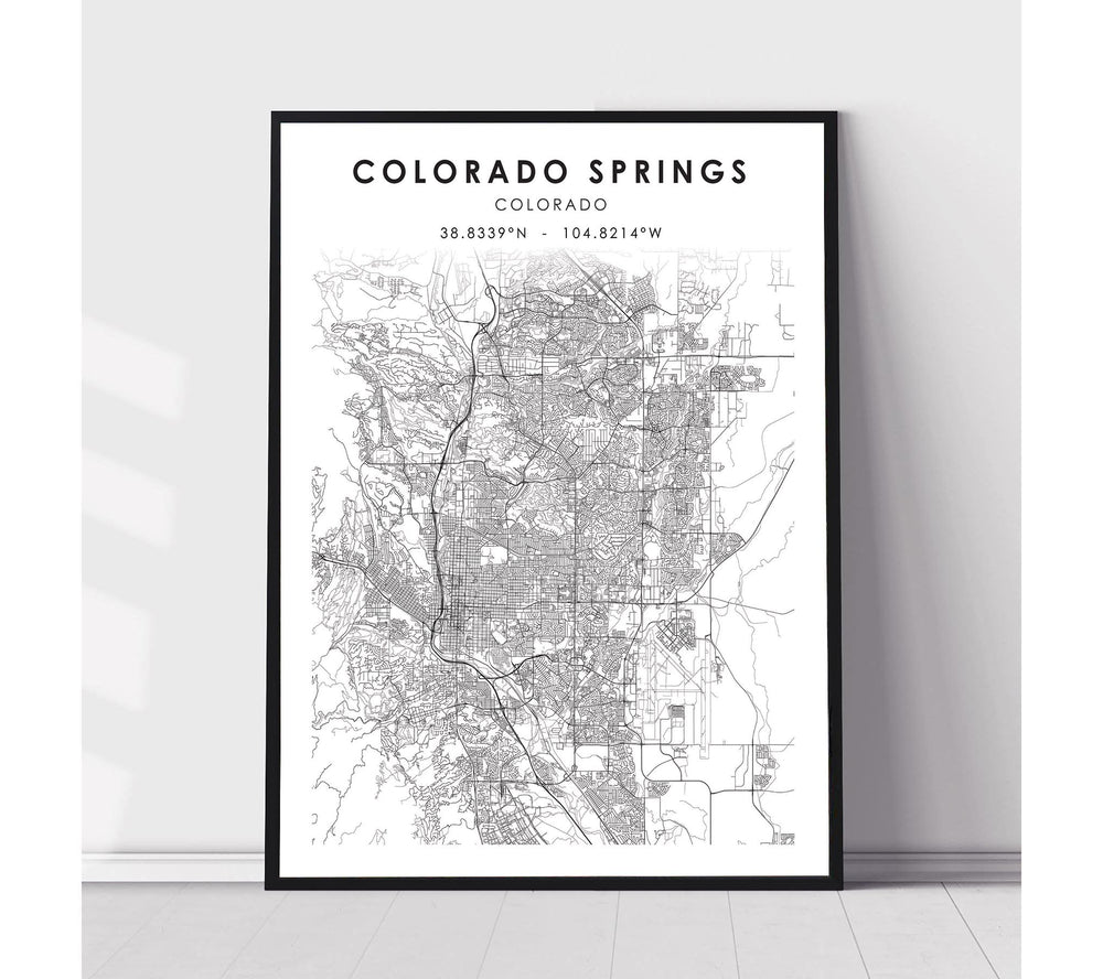 Colorado Springs, Colorado Scandinavian Map Print 