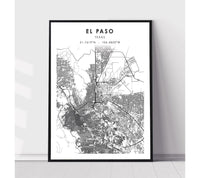 
              El Paso, Texas Scandinavian Map Print 
            