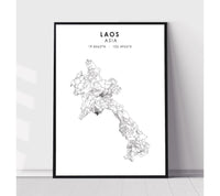 
              Laos Scandinavian Style Map Print 
            