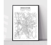 
              Brockton, Massachusetts Scandinavian Map Print 
            