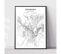 
              Issaquah, Washington Scandinavian Map Print 
            